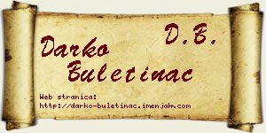 Darko Buletinac vizit kartica